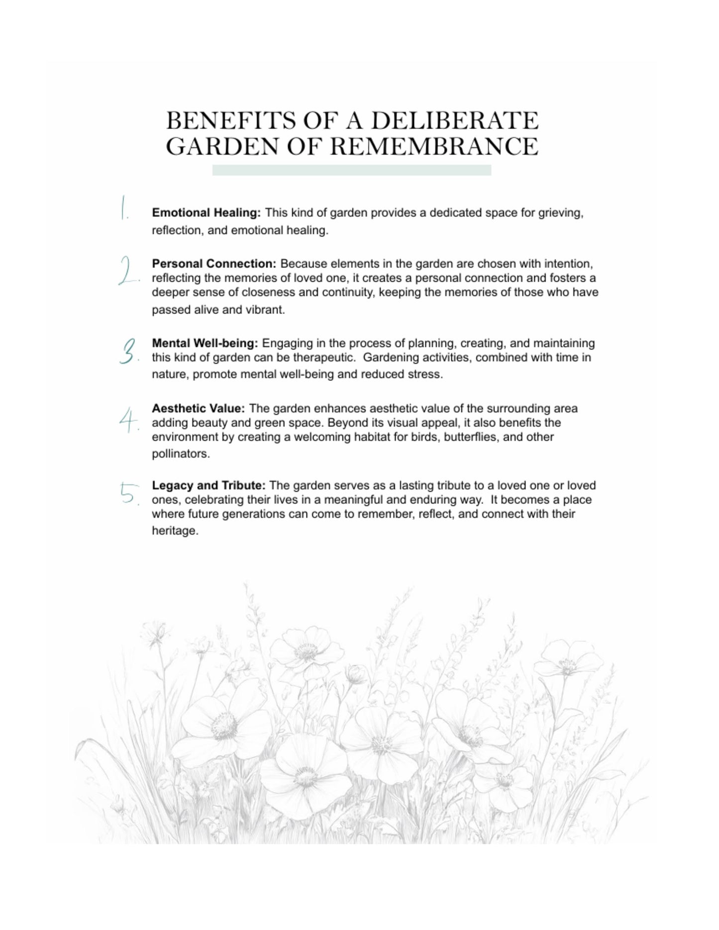 Deliberate Remembrance Garden Workbook