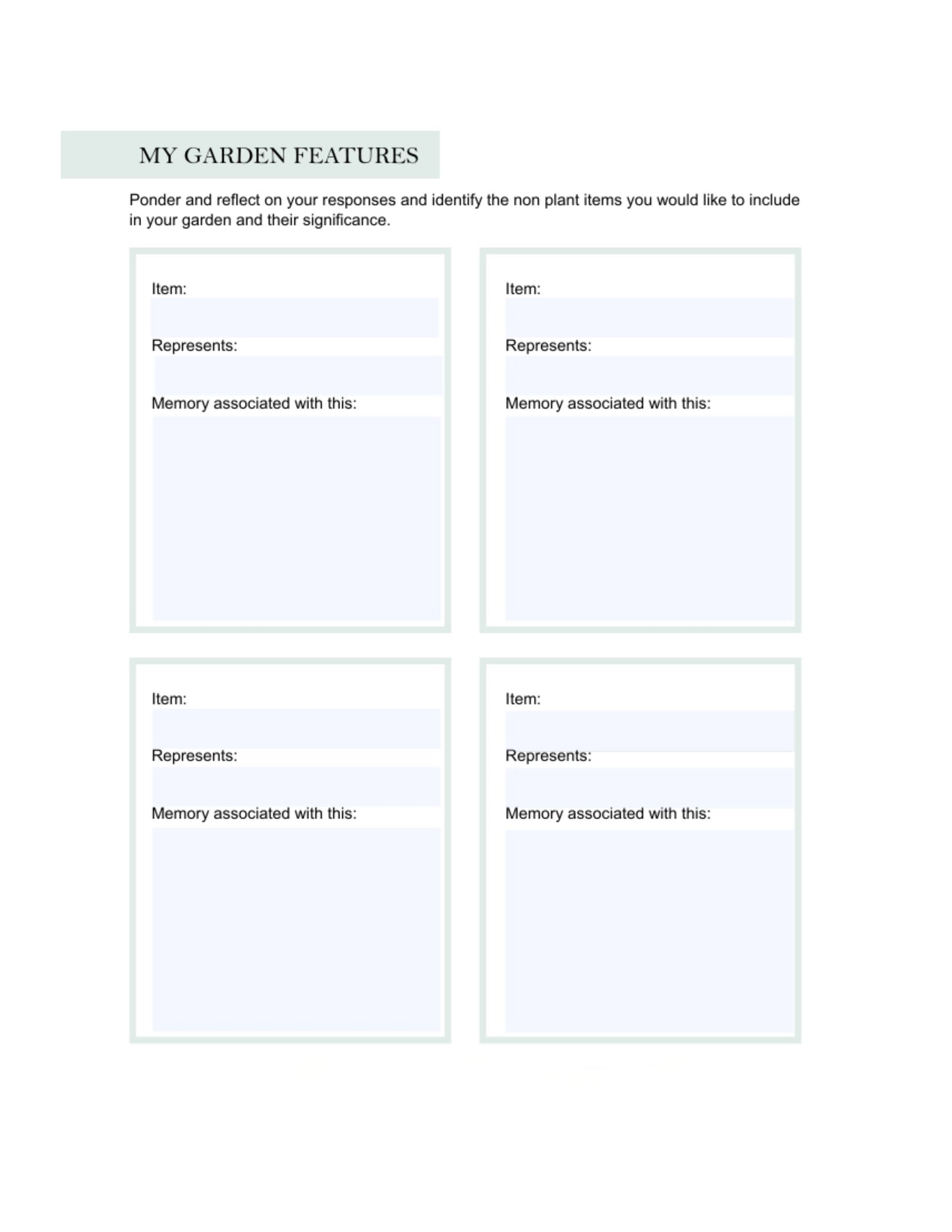 Deliberate Remembrance Garden Workbook